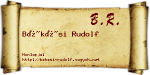 Békési Rudolf névjegykártya